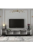 İNARCH DİZAYN İmaj Tv Ünitesi ve Komodin Takım Beyaz (Mermer Desen) thumbnail 4