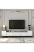 İNARCH DİZAYN İmaj Tv Ünitesi ve Komodin Takım Beyaz (Mermer Desen) thumbnail 1