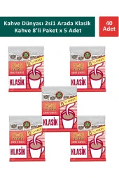 Kahve Dünyası 2si1 Arada Klasik Kahve 8 x 12 gr x 5 Adet thumbnail 1