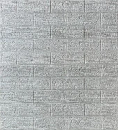 Renkli Duvarlar 70x38cm 1 Adet  Çizgili Gri Tuğla Arkası Yapışkanlı Esnek Silinebilir Duvar Kağıdı Paneli thumbnail 1