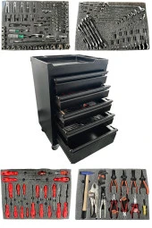 STİLMAX XL SERİ 5 Çekmeceli Alet Dolabı 175 Parça İçi Dolu Full Set Takım Arabası - 1