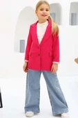 Kız Çocuk Bol Kesim Pantolon ve Blazer Ceket Pembe Alt Üst Takım thumbnail 6
