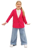 Kız Çocuk Bol Kesim Pantolon ve Blazer Ceket Pembe Alt Üst Takım thumbnail 2