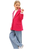 Kız Çocuk Bol Kesim Pantolon ve Blazer Ceket Pembe Alt Üst Takım thumbnail 4