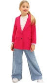 Kız Çocuk Bol Kesim Pantolon ve Blazer Ceket Pembe Alt Üst Takım thumbnail 12