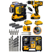ProJcb Plus Nano 2 Li Set 16 Köşe Komple Heryere Artı Lazer Kumandalı + Matkap Yardımcı Set Hediye 2 Akülü - 1