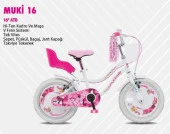 Salcano Muki 16 Jant Kız Çocuk Bisikleti V Fren Aksesuarlı Sepetli Beyaz Pembe thumbnail 1