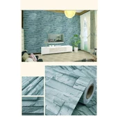 Periboia Mavi Tuğla 3D Duvar Kaıdı 3 Metre - 1