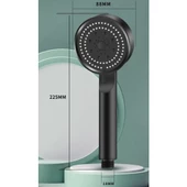 Periboia 5 Kademeli Duş Başlığı Siyah - 3