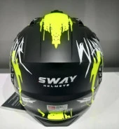 Sway X1-X Seul Modüler Full Face Çene Açılır Motosiklet Kaskı XL Beden Siyah Sarı - 5