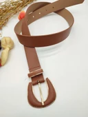 Altın Renk Detaylı Kadın Kemer - 9