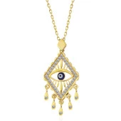 himarry 925 Ayar Gümüş Gold Nazarlı Göz Kadın Kolye thumbnail 4