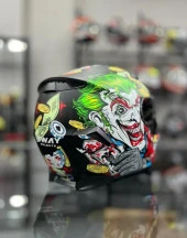 Sway 820 Full Face Aynalı Vizör Kapalı Motosiklet Kaskı M Beden Ugly Grey Green thumbnail 4