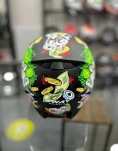 Sway 820 Full Face Aynalı Vizör Kapalı Motosiklet Kaskı M Beden Ugly Grey Green thumbnail 5