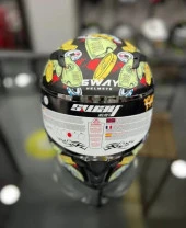 Sway 820 Full Face Aynalı Vizör Kapalı Motosiklet Kaskı M Beden Ugly Grey Green thumbnail 6