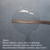 Periboia Kırmızı Simli Yuvarlak Şeffaf Balon 24 İnç thumbnail 2