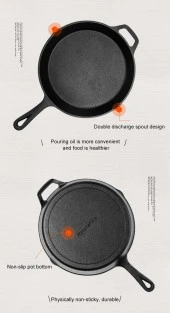 Naturehike Ultra Light Demir Döküm Tava 10 Inch - 8