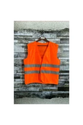 Buriş Reflektörlü Işçi Tipi Ikaz Yeleği Turuncu Renk (standart Xl Beden) thumbnail 1