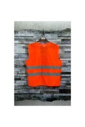 Buriş Reflektörlü Işçi Tipi Ikaz Yeleği Turuncu Renk (standart Xl Beden) thumbnail 2