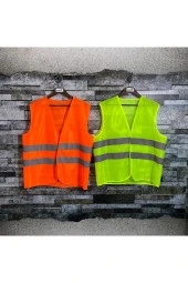 Buriş Reflektörlü Işçi Tipi Ikaz Yeleği Turuncu Renk (standart Xl Beden) thumbnail 3