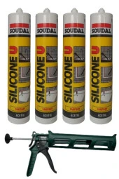 Soudal 4 Adet Soğuk Şeffaf Silikon Tabanca Hediyeli - 1