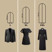 Cuty Home Takım Elbise,Kıyafet Koruma Ve Taşıma Kılıfı Siyah Gamboç 3'lü Set (60*100-140-200) - 2