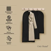 Cuty Home Takım Elbise,Kıyafet Koruma Ve Taşıma Kılıfı Siyah Gamboç 3'lü Set (60*100-140-200) - 3