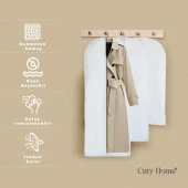 Cuty Home Takım Elbise,Kıyafet Koruma Ve Taşıma Kılıfı Beyaz Gamboç 3'lü Set (60*100-140-200) - 3