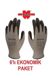 Würth İş Güvenliği Eldiveni Mekanikçi Siyah No:10 6'lı Paket - 1