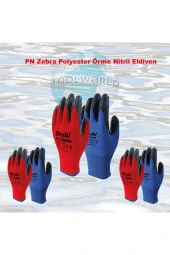 Beybi Pn5 Zebra Polyester Örme Nitril Eldiven 12li Paket thumbnail 2