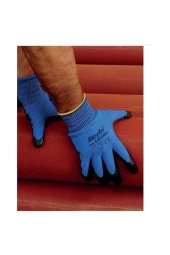 Beybi 12 Çift - Polyester Örme Nitril Inşaat Eldiveni - No:10 Mavi Eldiven Zebra Pn5 thumbnail 4