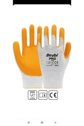 Beybi PN5 Nitril Pmk Örme Beyaz/sarı 12li Paket thumbnail 4