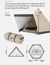 Naturehike Moğol Glamping 4 Kişilik Piramid Çadır - 3