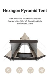 Naturehike Moğol Glamping 4 Kişilik Piramid Çadır - 5