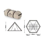 Naturehike Moğol Glamping 4 Kişilik Piramid Çadır - 6