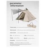 Naturehike Glamping 4 Kişilik Çift Katmanlı Otomatik Kurulum Piramid Çadır - 7