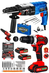 Dozzer Supra 2 Li Paket Bakır Sarjlı 2x Akülü Vidalama Matkap & 2.28 Mm 7 Joule Kırıcı Delici Matkap - 1