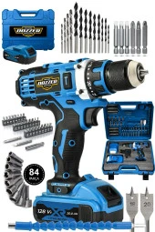 Dozzer Alman Berlin 14.4 V 3.0 Ah Çelik Mandrenli Bakır Sargılı 84 Parça Çift Akülü Vidalama Matkap - 1