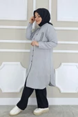 KADIN YAKA CEP ŞERİT DETAYLI TESETTÜR GÖMLEK - 2