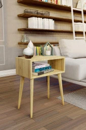 RENGARENK Meşe Başucu Yan Sehpa Komodin thumbnail 3