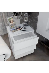 Ünüvar Konsept ÜNÜVAR KONSEPT Emre Üç Çekmeceli Modern Komodin Beyaz K1 thumbnail 2