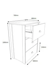 Mobu Concept Şifonyer, Retro, 3 Çekmeceli thumbnail 4