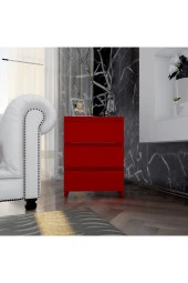 Ünüvar Konsept ÜNÜVAR KONSEPT Emre 3 Çekmeceli Modern Komodin Kırmızı K1 thumbnail 1