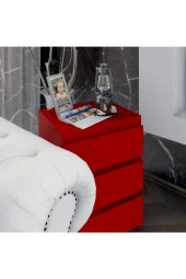 Ünüvar Konsept ÜNÜVAR KONSEPT Emre 3 Çekmeceli Modern Komodin Kırmızı K1 thumbnail 4