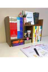 ÜNÜVAR KONSEPT Ayarlanabilir Kitaplık Masa Üstü Kitaplık Tezgah Üstü Düzenleyici Organizatör - Kolay Kurulum thumbnail 1