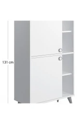 Ünüvar Konsept Krema Yüksek Dolap Kapaklı Raflı Meşe - 2