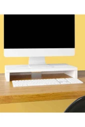 İzmir Mobilya Monitör Yükseltici 50*25*11 Cm - Beyaz - 1