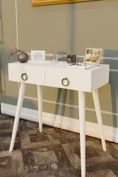 Ünüvar Konsept Arden Ahşap Ayaklı Modern Dekoratif Dresuar Beyaz - Beyaz Ayak - 2
