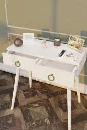 Ünüvar Konsept Arden Ahşap Ayaklı Modern Dekoratif Dresuar Beyaz - Beyaz Ayak - 5