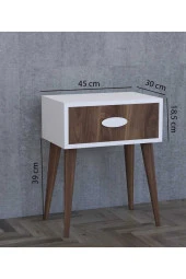 ÜNÜVAR KONSEPT Komodin Çekmeceli - Beyaz Cevizk2 thumbnail 3